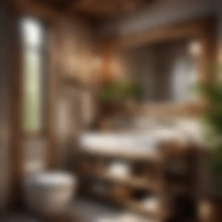 Charming Rustic Bathroom with Wooden Elements Rustic bathroom decor with wooden elements