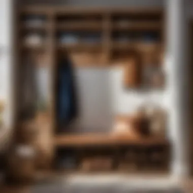 Rustic Charm with Organizational Appeal Cozy Bedroom Bench with Shoe Storage in Rustic Ambiance