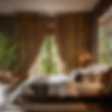 Bamboo Elegance for Tranquility Rustic bedroom curtains crafted from sustainable bamboo fibers in a soft drape design