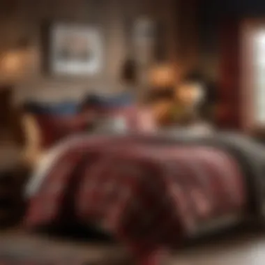 Rustic Bedroom with Plaid Bedding