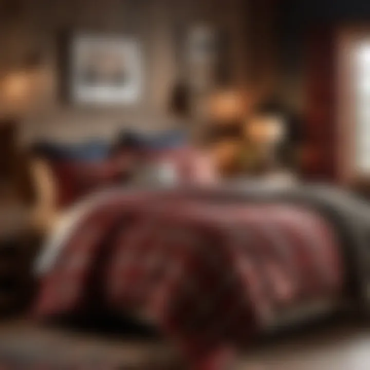 Rustic Bedroom with Plaid Bedding