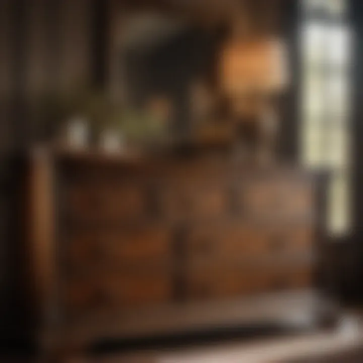 Classic Rustic Brown Dresser Rustic Brown Dresser with Antique Brass Handles