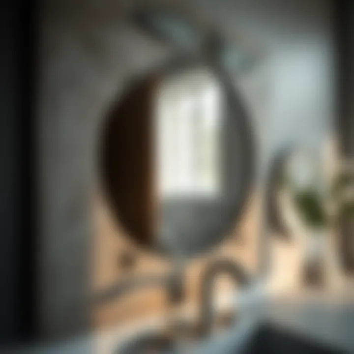 Natural Beauty: Textured Wood Grain in Rustic Gray Mirror Close-up of rustic gray mirror showcasing wood grain textures