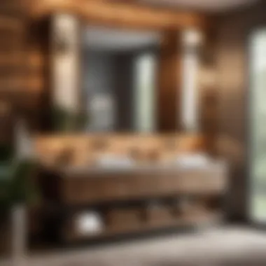 Functional Storage Solutions Rustic Master Bathroom Vanity with Ample Storage Space
