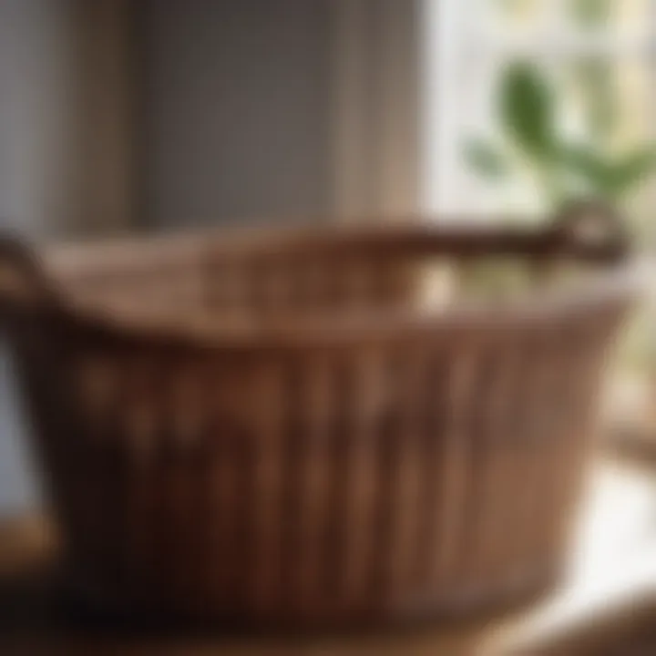 Rustic Round Wicker Basket