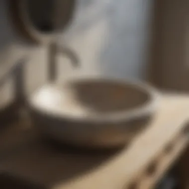 Natural Stone Sink Selection Rustic stone above-counter bathroom sink