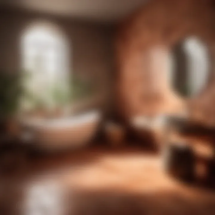 Earthy Terracotta Charm Rustic Terracotta Tiles for Bathroom Design