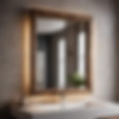 Simplicity Redefined: Rustic Elegance Rustic Wood Framed Mirror in Minimalist Setting