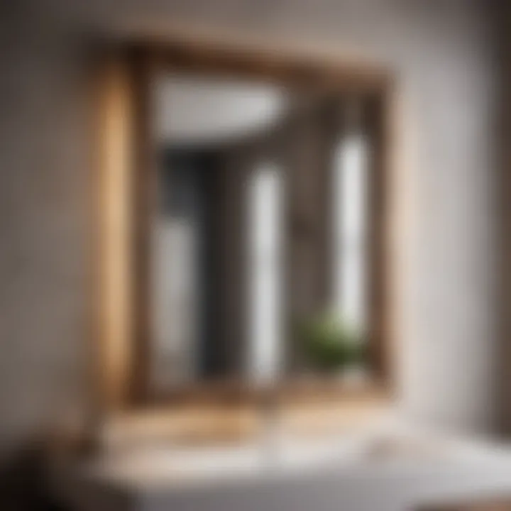 Simplicity Redefined: Rustic Elegance Rustic Wood Framed Mirror in Minimalist Setting