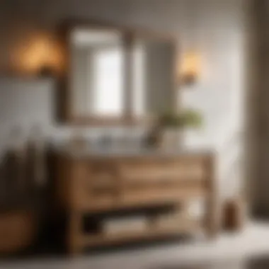Rustic Wood and Stone Bathroom Vanity