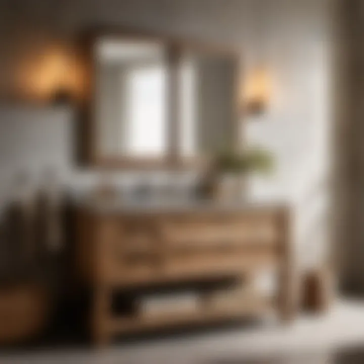 Rustic Wood and Stone Bathroom Vanity