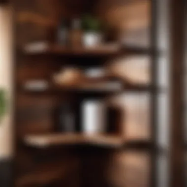 Earthy Elegance: Wooden Corner Shelves Rustic Wooden Bathroom Corner Shelves