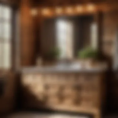 Natural Light and Rustic Wooden Vanity Rustic Wooden Country Cottage Vanity in Natural Light