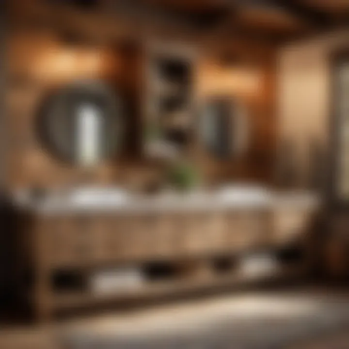 Rustic Charm: Farmhouse Double Vanity Rustic Wooden Double Bathroom Vanity with Farmhouse Sink