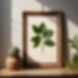 Rustic wooden frame with botanical illustration