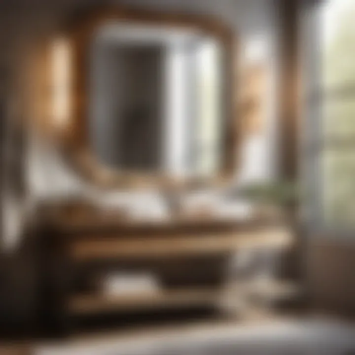 Organic Elegance Rustic Wooden Framed Bathroom Vanity Mirror