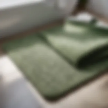 Sage Bath Mat Set Detail showcasing Craftsmanship and Comfort