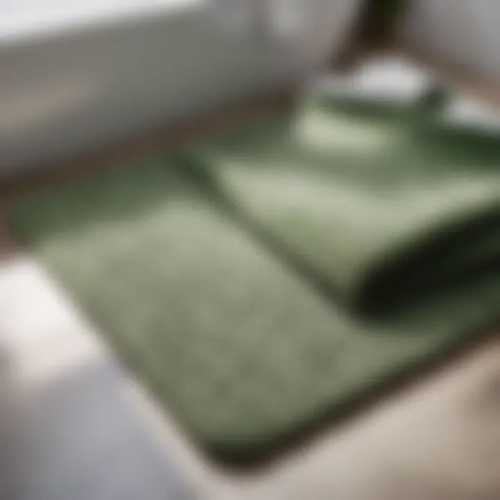 Sage Bath Mat Set Detail showcasing Craftsmanship and Comfort