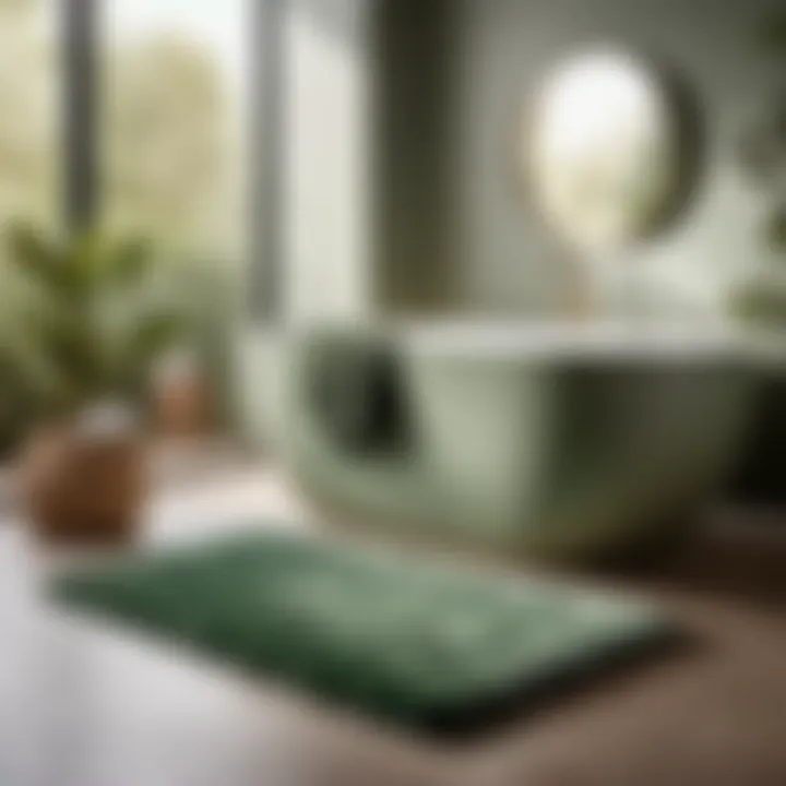Sustainable Comfort in Sage Green Plush sage green bathroom rug set made from eco-friendly materials