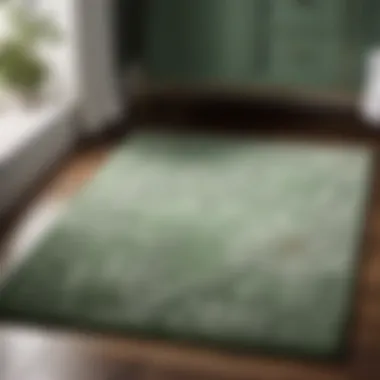 Floral Elegance in Sage Green Luxurious sage green bathroom rug set with intricate floral design
