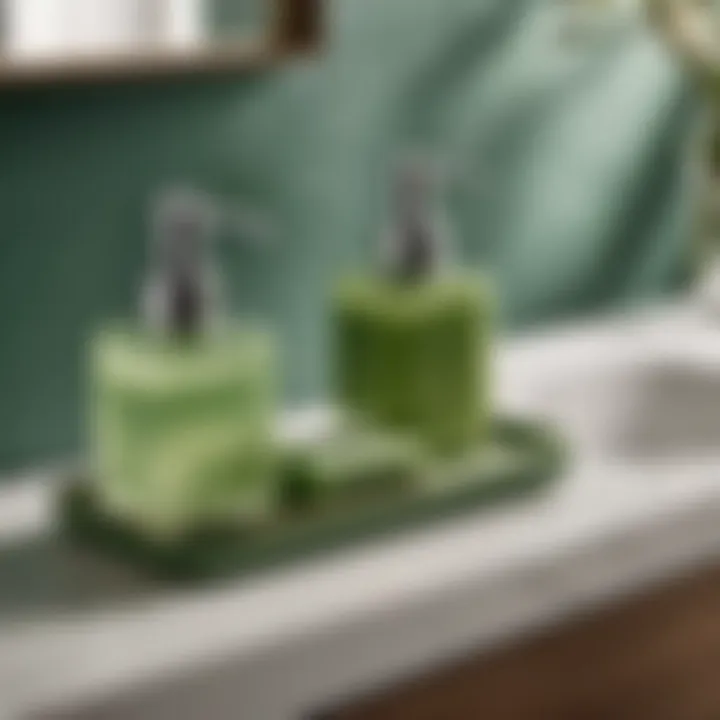 Sophisticated Sage Green: Soap Dish Duo Sage Green Soap Dish and Dispenser Set