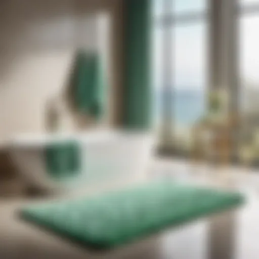 Seafoam Green Bath Mat in Elegant Bathroom Setting