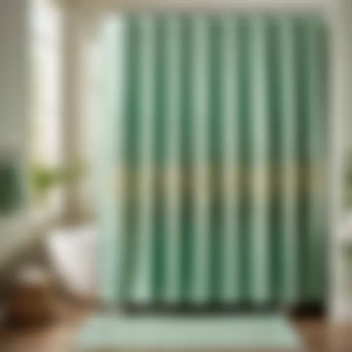 Seafoam Green Shower Curtain with Floral Accents