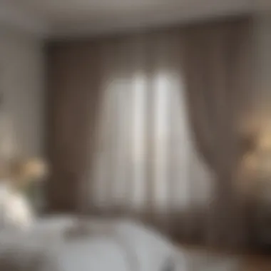 Elegant bedroom with sheer curtains