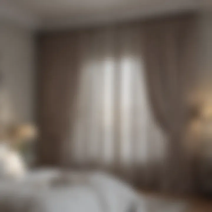 Elegant bedroom with sheer curtains