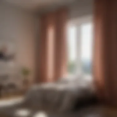 Sustainable fabric curtains in a minimalist bedroom