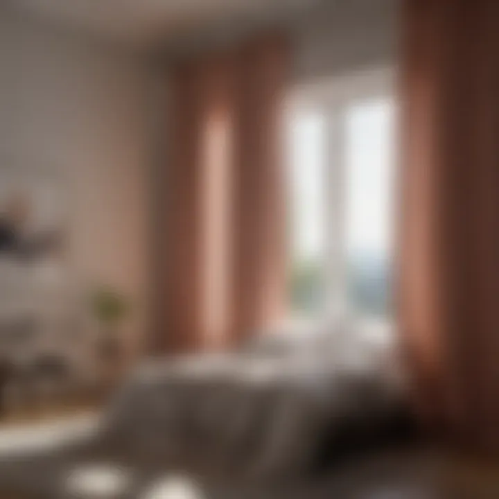 Sustainable fabric curtains in a minimalist bedroom