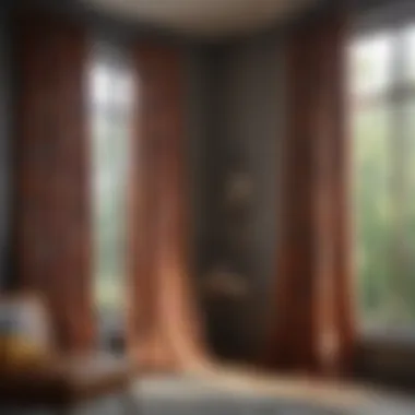 Trendy patterned curtains in a modern setting