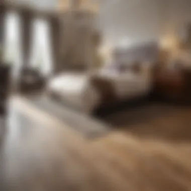 Harmonious Flooring in Bedroom Design Elegant combination of hardwood and carpet in a bedroom