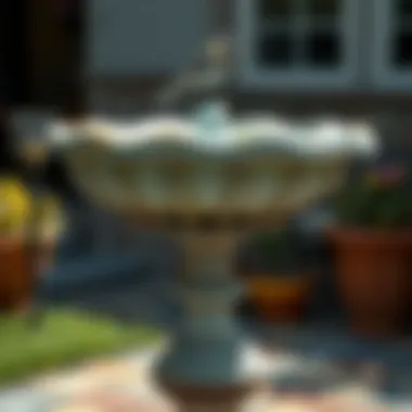 Evaluating Durability in Outdoor Paints Durable paint performance on a weathered bird bath