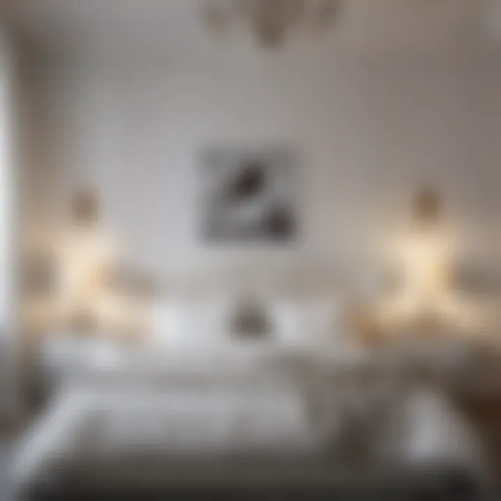 Elegant bedroom with white walls and soft decor