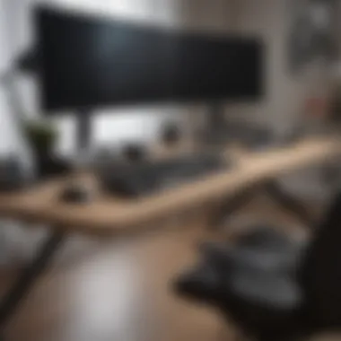 Ergonomic setup showcasing keyboard and monitor placement