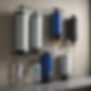 A diagram illustrating various types of whole house water filtration systems
