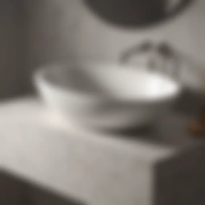 Material options for semi-recessed oval bathroom sinks