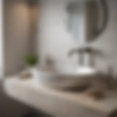 Elegant Design of a Semi-Recessed Oval Sink Stylish semi-recessed oval bathroom sink with modern faucet