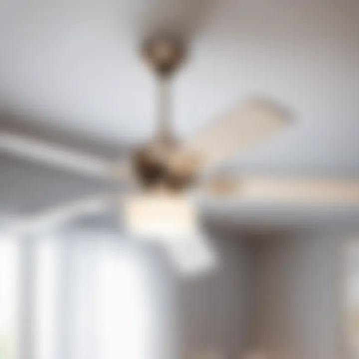 White bedroom ceiling fan creating a serene atmosphere