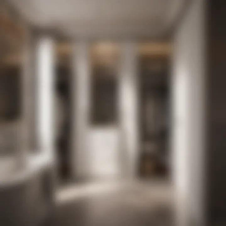 Aesthetically Pleasing Bathroom Closet A serene and aesthetically pleasing bathroom closet environment.