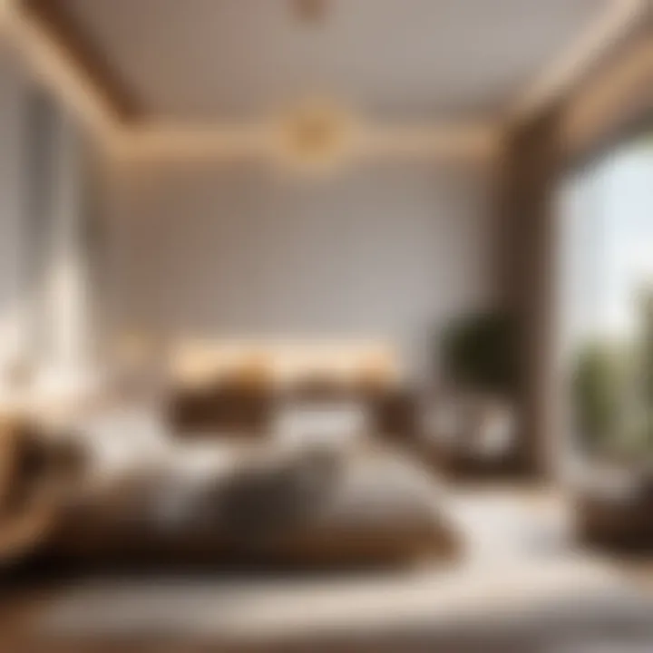 A serene bedroom with minimalistic decor and natural light streaming in