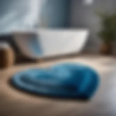 Soft and Plush Heart-Shaped Bath Rug in Serene Blue