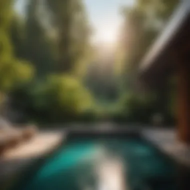 Tranquil Thermal Bath Oasis Serene outdoor thermal bath surrounded by lush nature