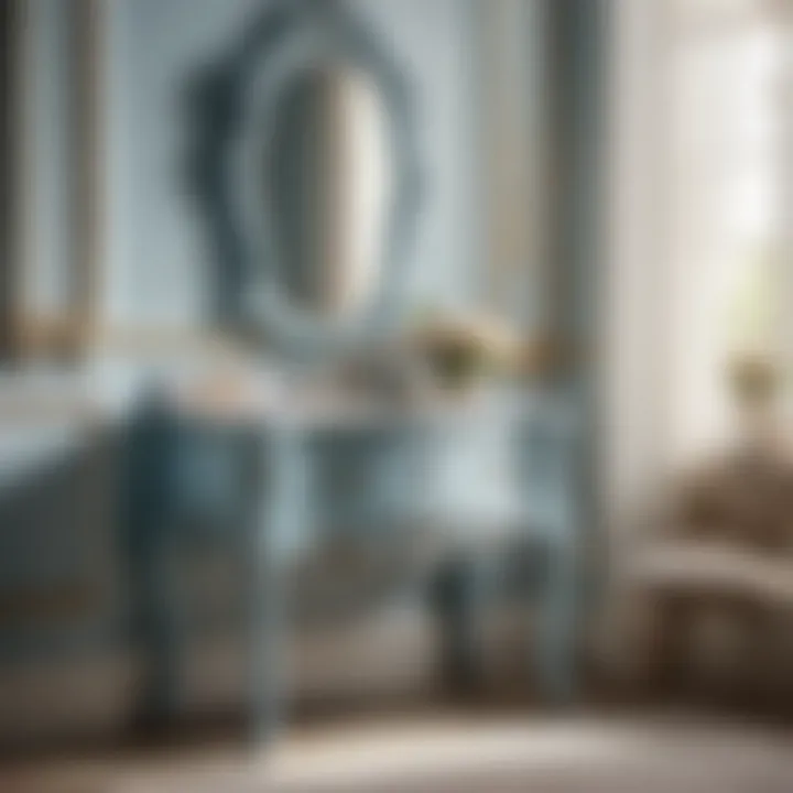Pastel Blue Vanity Unit with Ornate Details