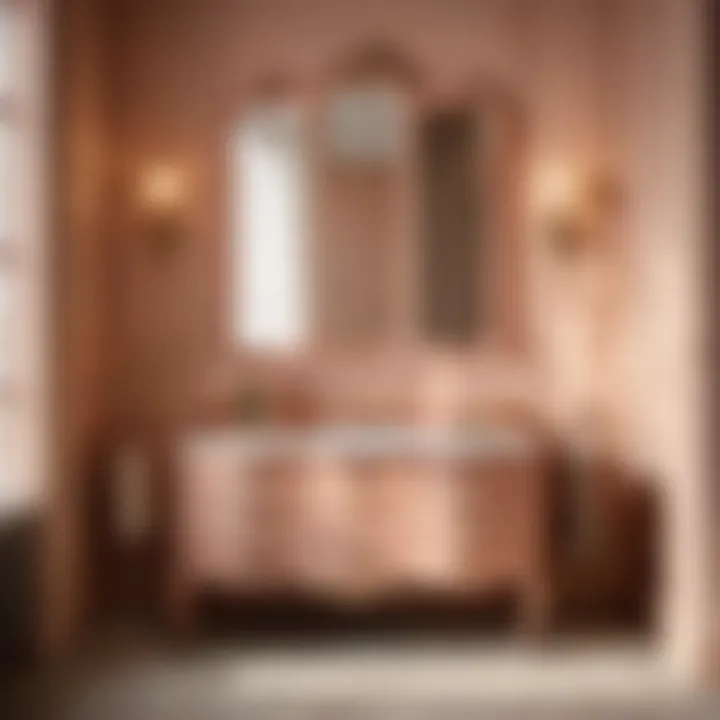 Elegantly Weathered Vanity Unit in Peach Hue