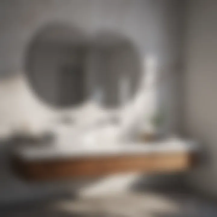 Minimalist Elegance in Bathroom Design Minimalist shallow bath vanity in a luxury bathroom