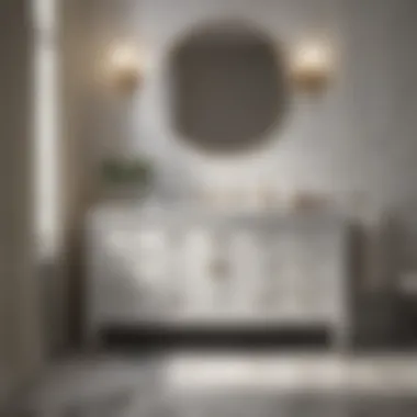 Luxurious Marble Accent in Bathroom Vanity Marble countertop on a shallow bath vanity