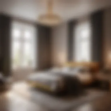 Elegant Minimalist Bedroom with Short Blackout Curtains Minimalist bedroom design with short blackout curtains