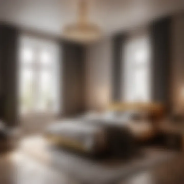 Elegant Minimalist Bedroom with Short Blackout Curtains Minimalist bedroom design with short blackout curtains